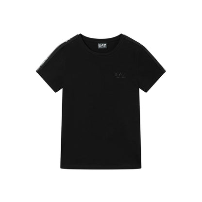 T-shirt Donna Nera dettaglio Tape Logo