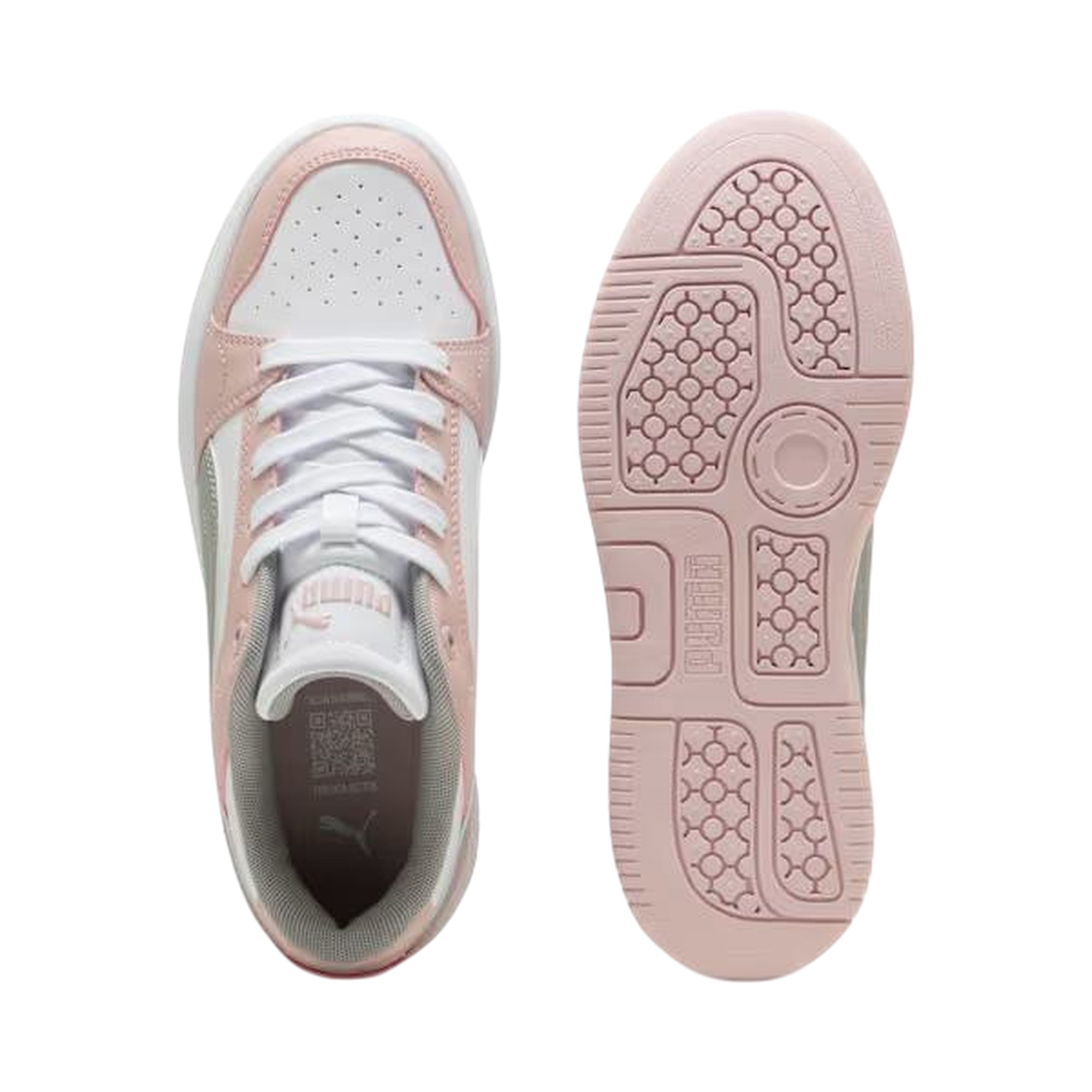 Sneakers Donna Rebound Femme Low Rosa con inserto iconico Grigio laterale