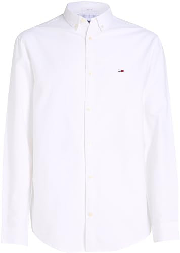 Tommy Jeans Camicia Oxford Uomo Bianca Regular Fit Manica Lunga Taglia S