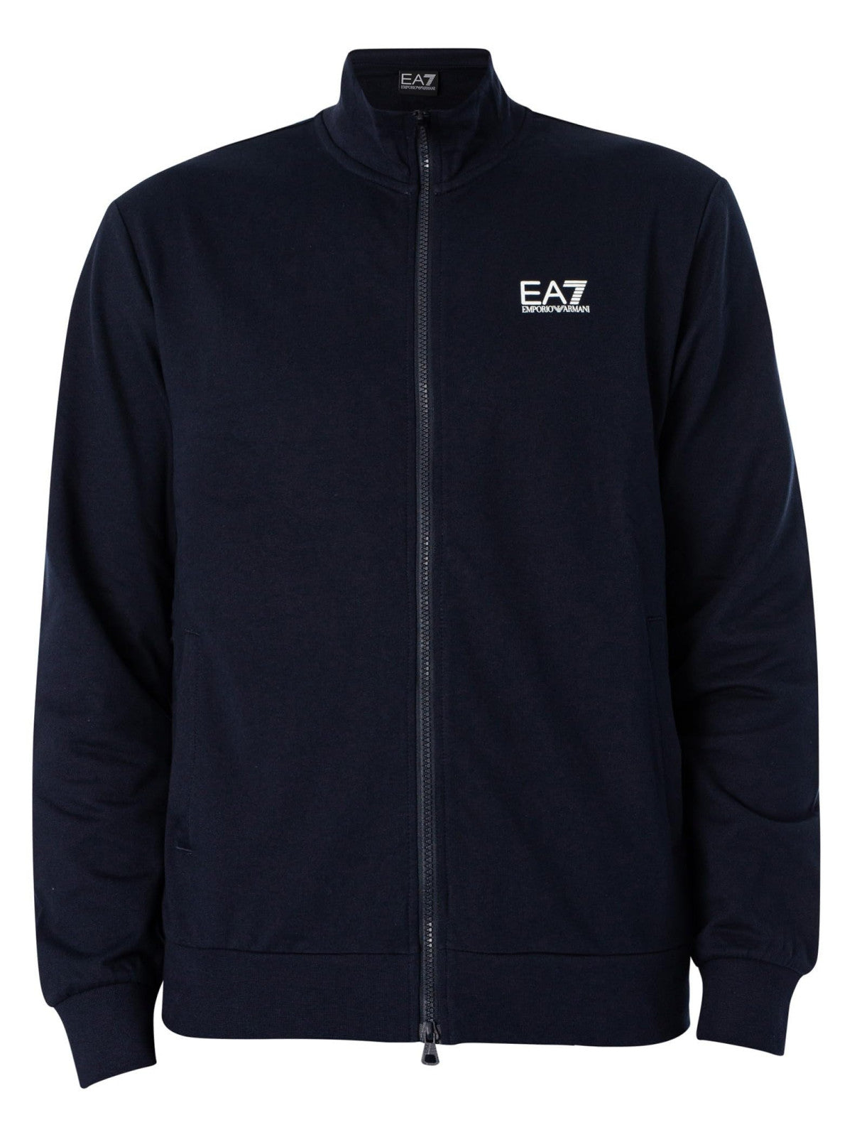 EA7 Tuta Uomo con logo su felpa e pantaloni Blu