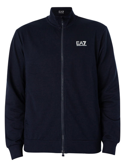 EA7 Tuta Uomo con logo su felpa e pantaloni Blu