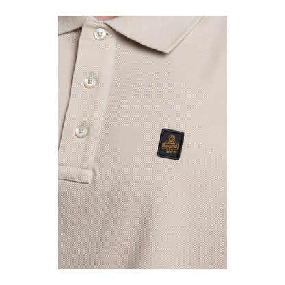 Polo Uomo Kurt Beige, in piquet di cotone, con patch logo 