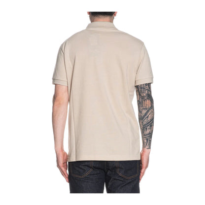 Polo Uomo Kurt Beige, in piquet di cotone, con patch logo 