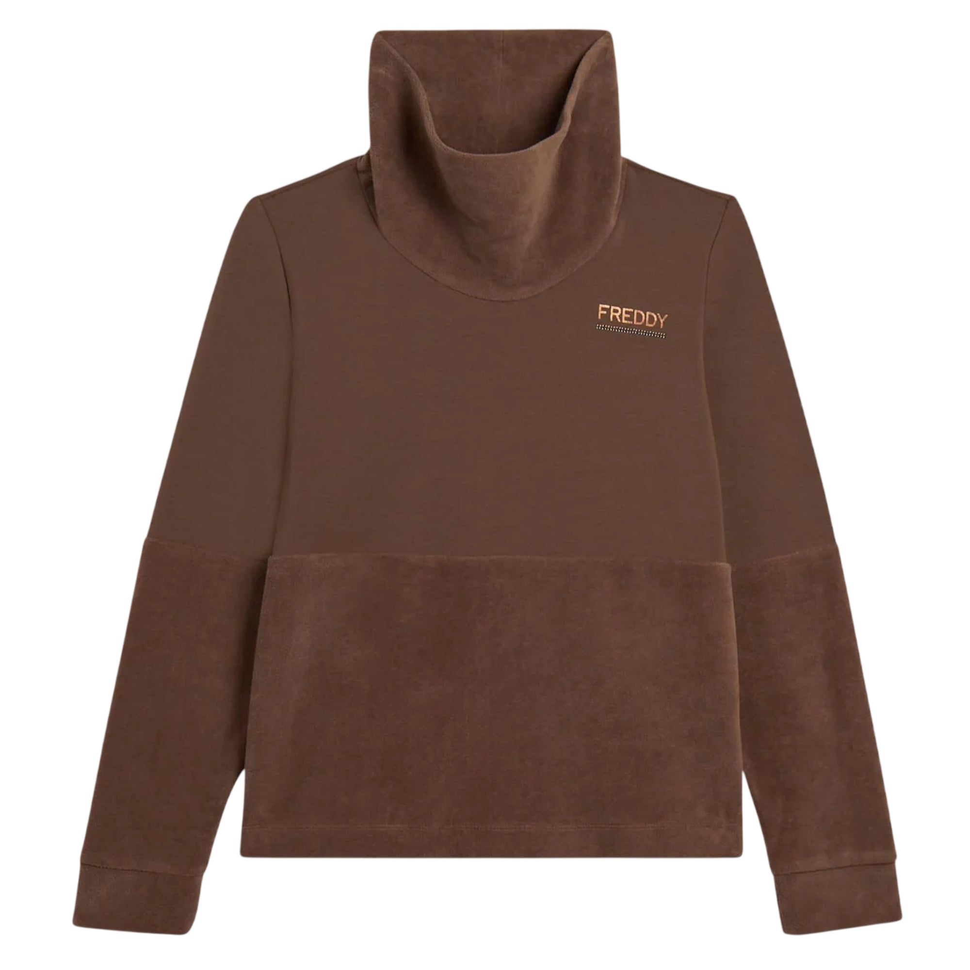 Felpa Donna con inserti in velluto Marrone