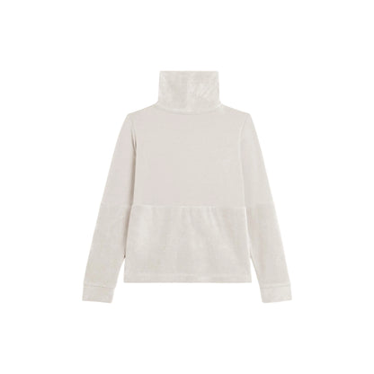 Felpa Donna a collo alto, con inserti in velluto e logo