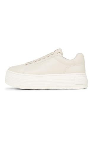 Calvin Klein Sneakers con Zeppa Pelle Beige YW0YW01589