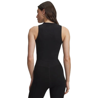 Canotta sportiva Donna con logo silicone Nero modella retro