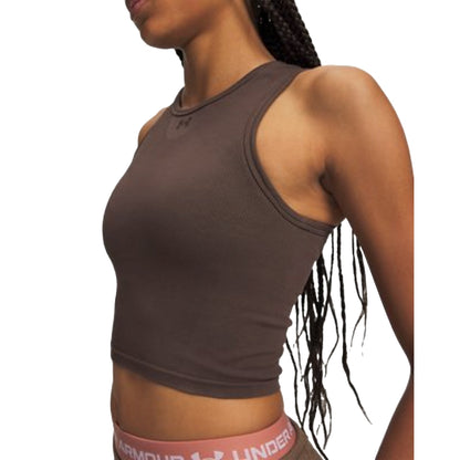 Canotta sportiva Donna con logo silicone modella laterale