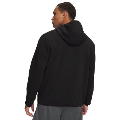 Felpa Uomo UA Unstoppable Fleece Nero modello retro