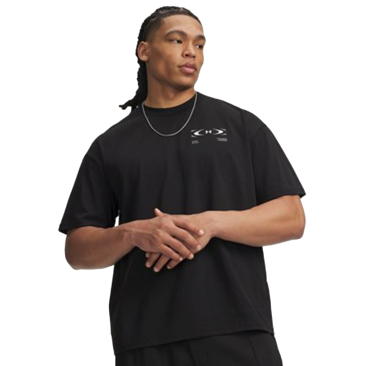 T-shirt Uomo con maxi logo retro, nero