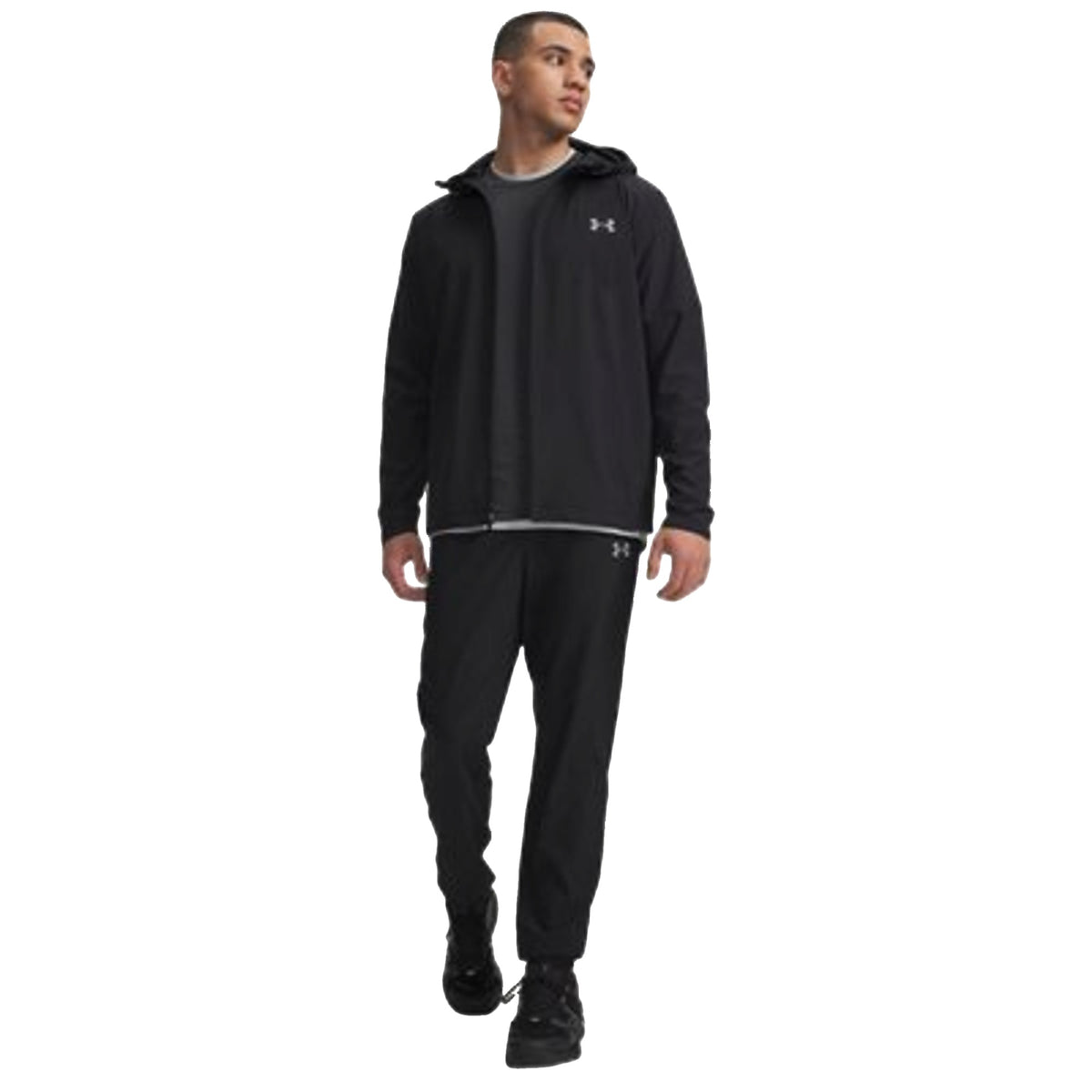 Pantalone Uomo Utility Woven Nero modello frontale intera