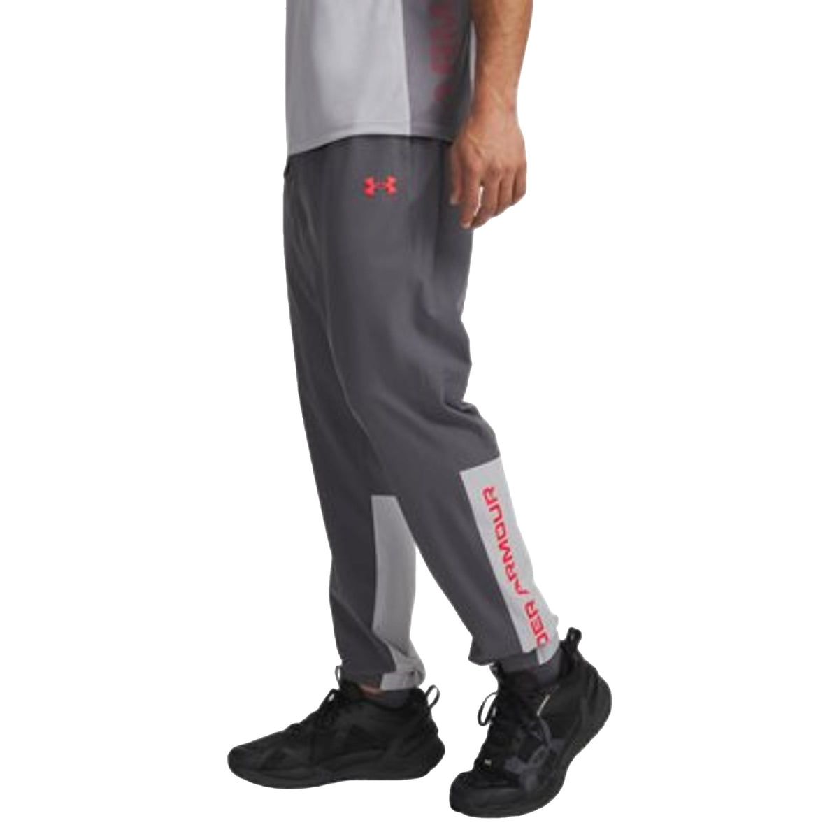 Pantalone Uomo Utility Woven Grigio, modello laterale