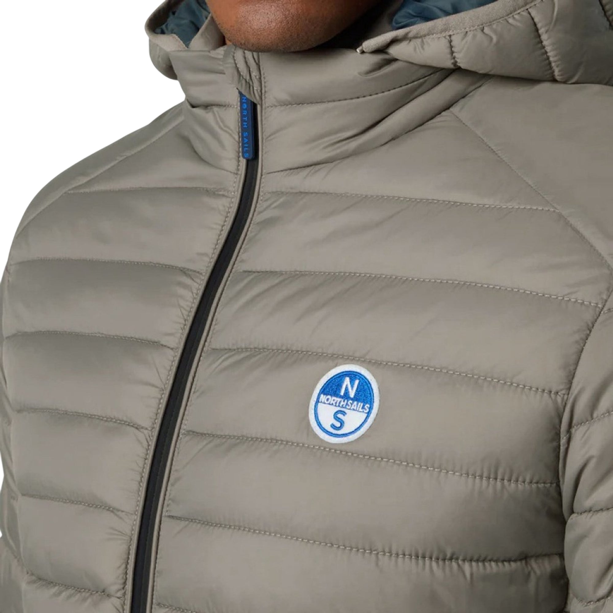 Piumino Uomo Zephyr Grigio, con cappuccio e patch logo