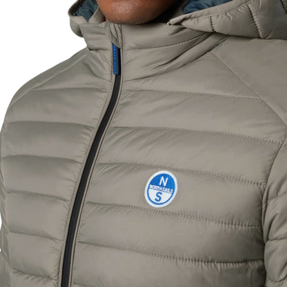 Piumino Uomo Zephyr Grigio, con cappuccio e patch logo