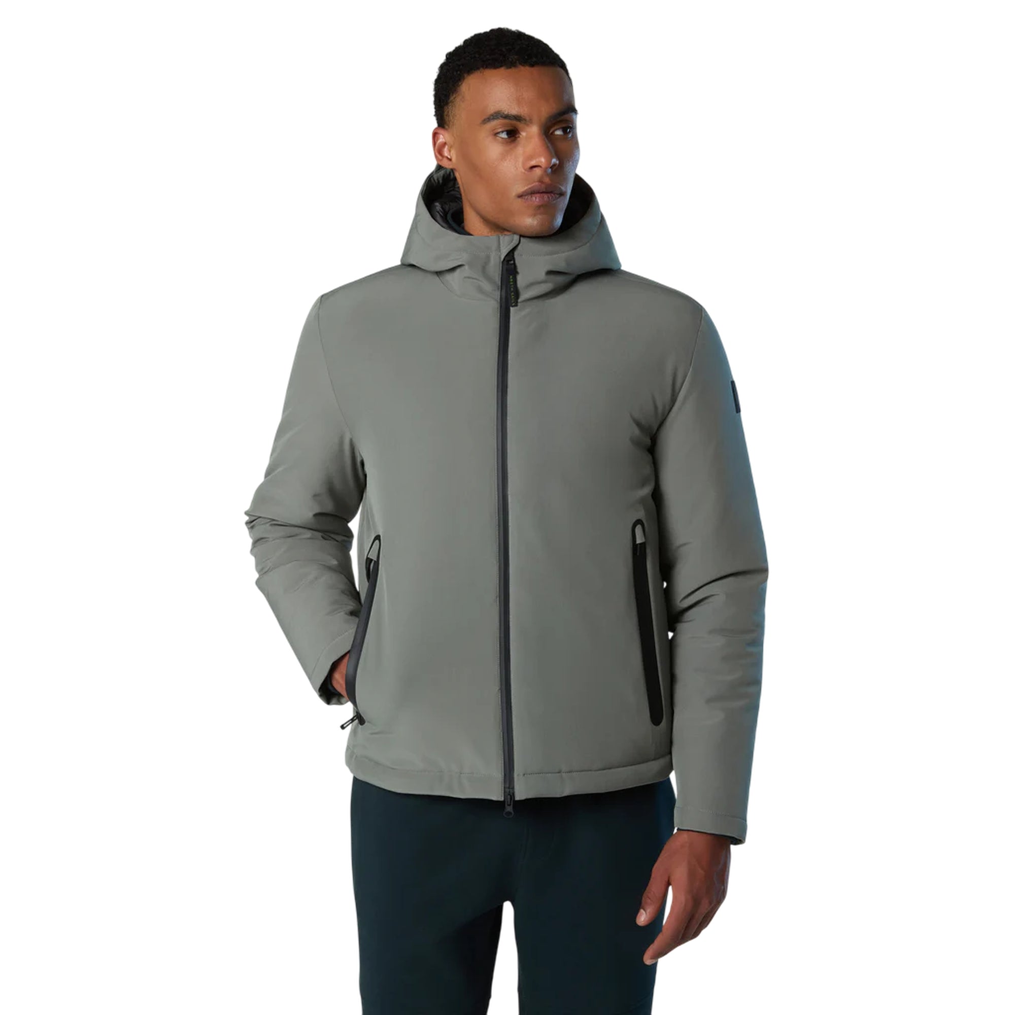 Giacca Hobart Uomo in softshell Verde modello frontale