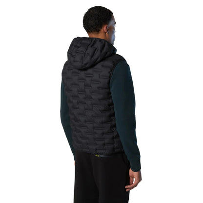 Gilet Uomo Laser trapuntato senza cuciture Nero modello retro