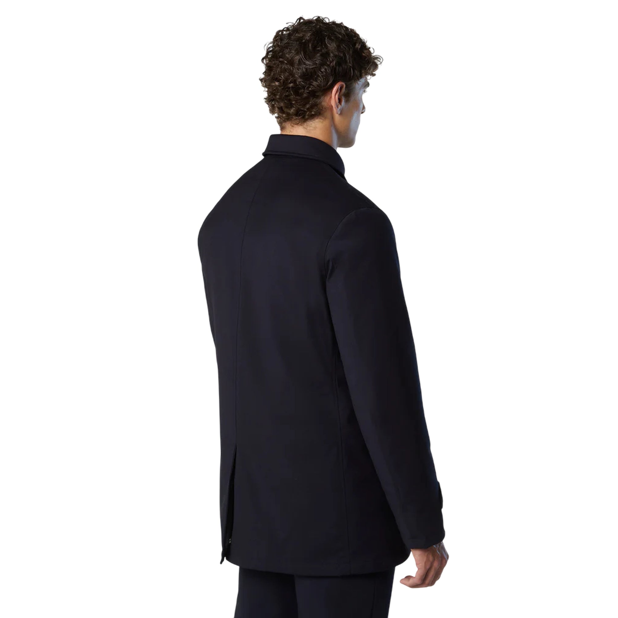 Trench Uomo Horizon con colletto classico Navy modello retro
