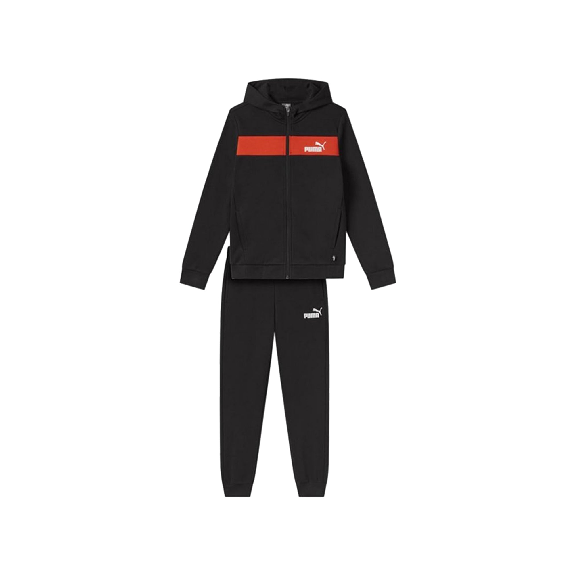 PUMA Tuta Junior Nero/Rosso con logo