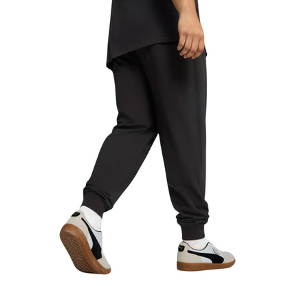 Pantalone Uomo Essentials Nero, in puro cotone, sportiv,o con elastico in vita 