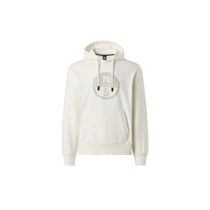 Felpa Uomo Bianca con cappuccio e maxi logo