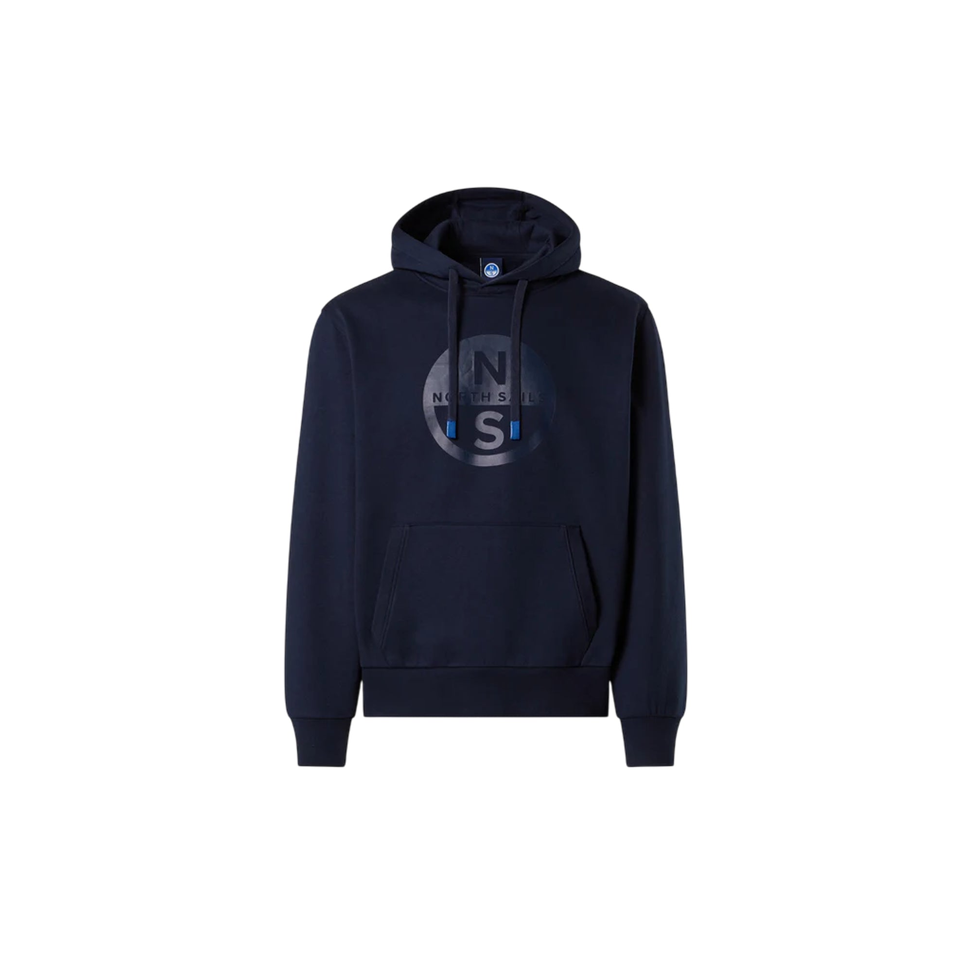 Felpa Uomo Navy con cappuccio e maxi logo