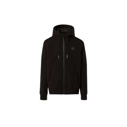 Felpa Uomo in scuba con zip e cappuccio Nero