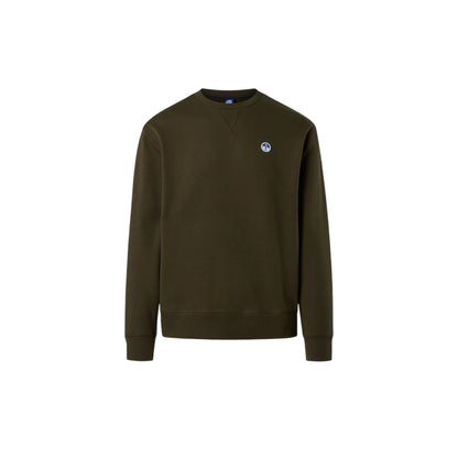 Felpa girocollo Uomo Verde scuro con patch