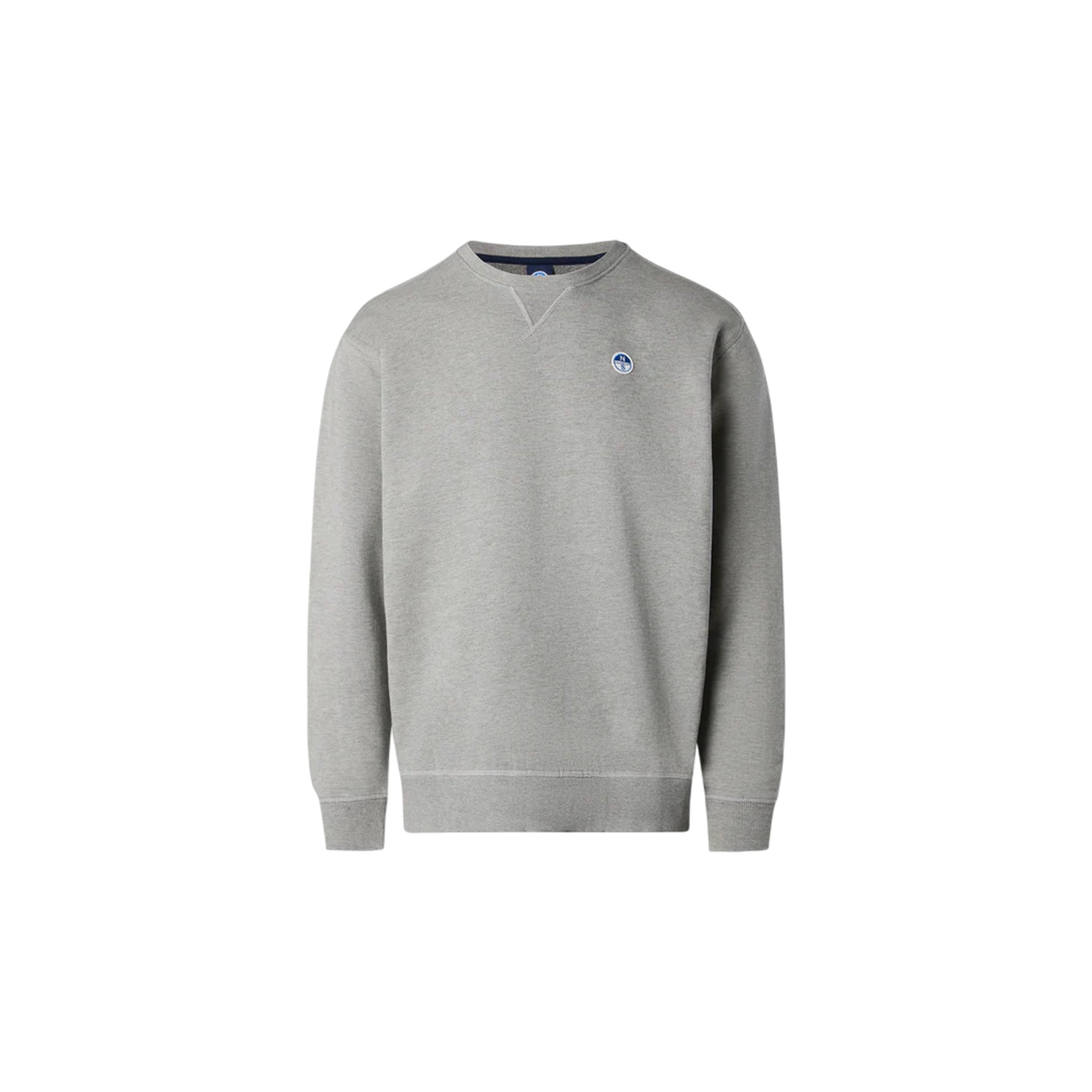 Felpa girocollo Uomo Grigio con patch