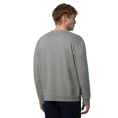 Felpa girocollo Uomo Grigio con patch modello retro