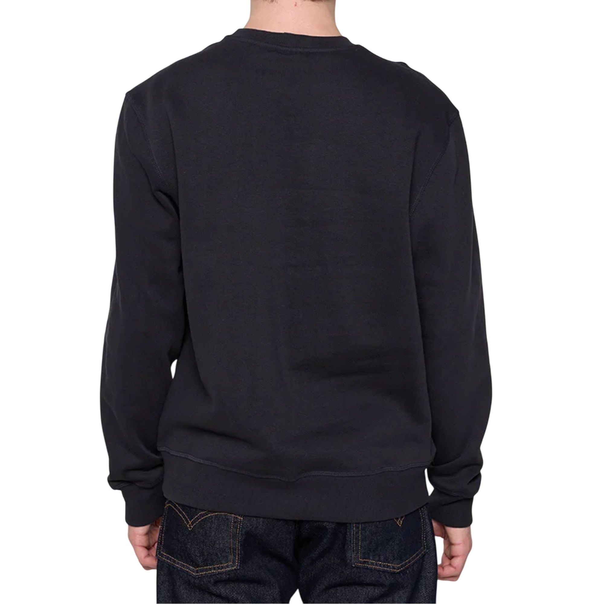 Felpa Uomo in morbido cotone Nero, con scollatura girocollo