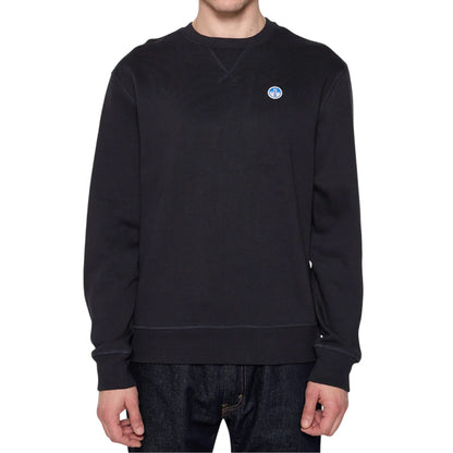 Felpa Uomo in morbido cotone Nero, con scollatura girocollo