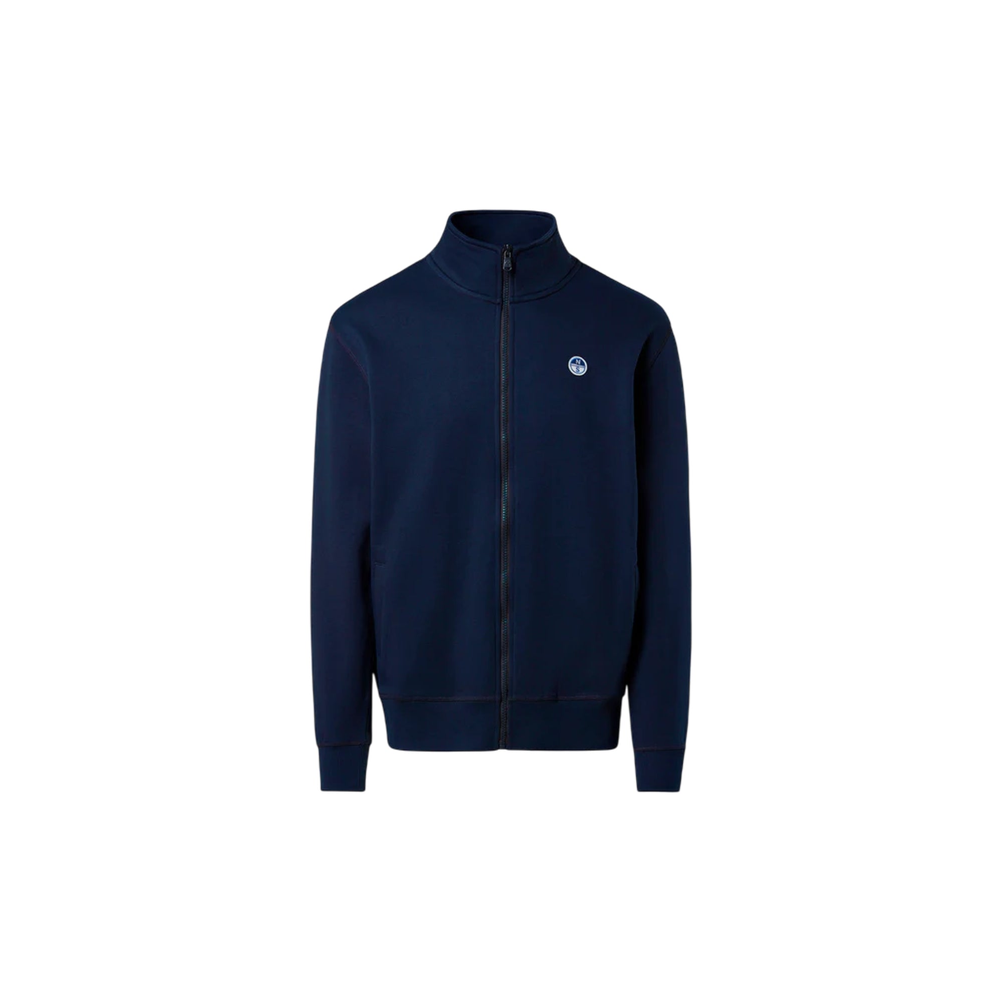 Felpa Uomo a collo alto con zip Navy