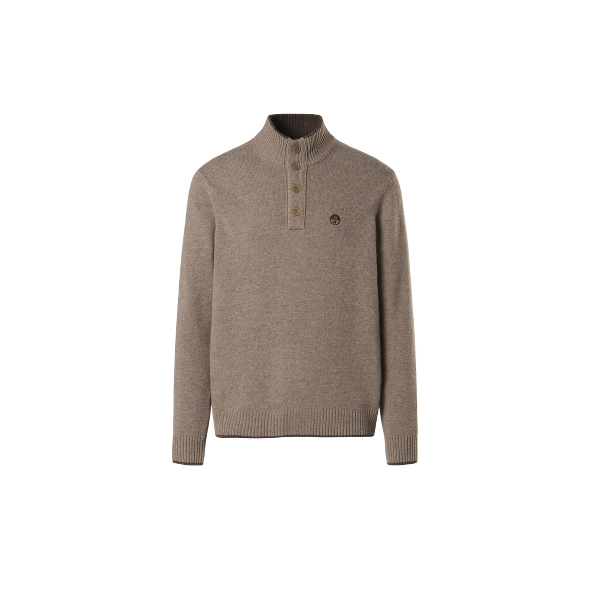 Maglione Uomo con bottoni a 1/4 Beige