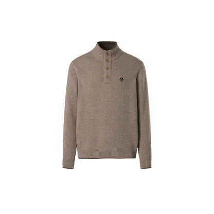 Maglione Uomo con bottoni a 1/4 Beige