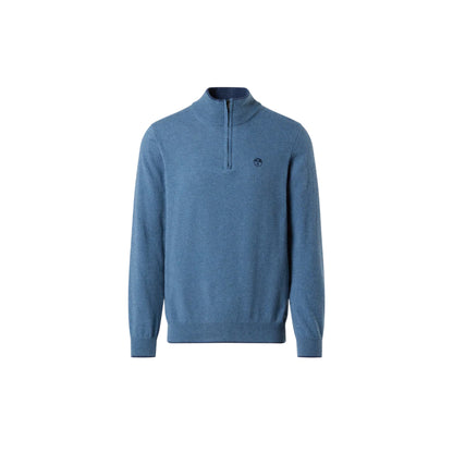 Maglione Uomo con zip 1/4 Blu