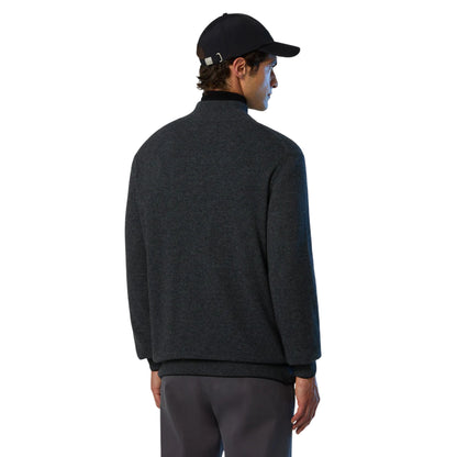 Maglione Uomo con zip 1/4 Grigio scuro modello retro