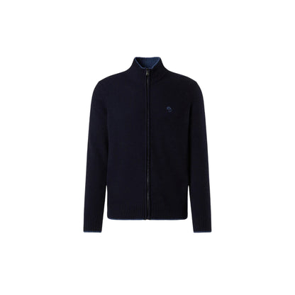 Cardigan Uomo in misto cashmere con zip Navy