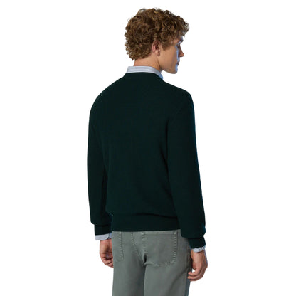 Maglia Uomo con lavorazione a nido d'ape Verde scuro modello retro