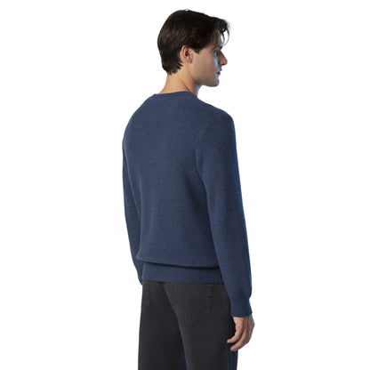 Maglia Uomo con lavorazione a nido d'ape Blu modello retro