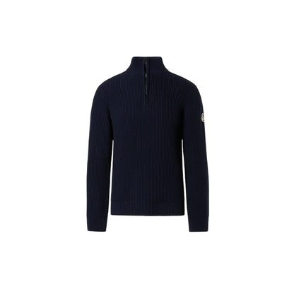Maglione Uomo a coste inglesi con zip 1/4 Navy