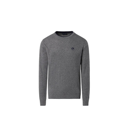 Maglione girocollo Uomo con logo ricamato Grigio