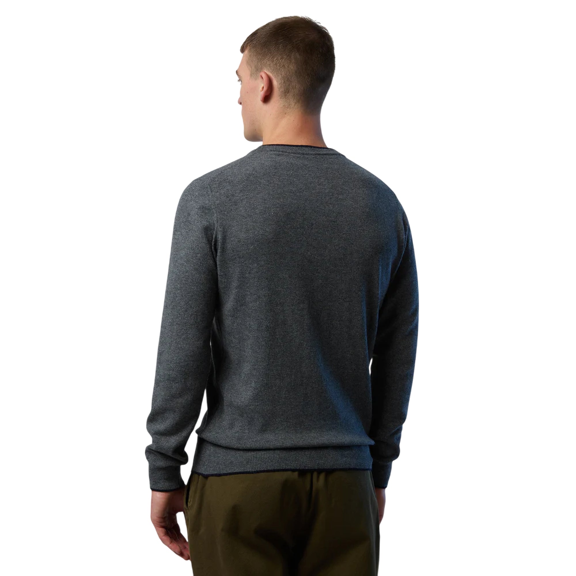 Maglione girocollo Uomo con logo ricamato Grigio modell retro