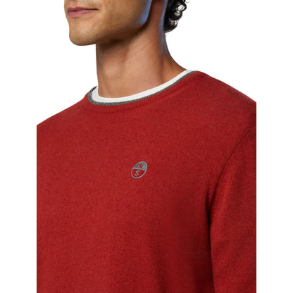 Maglione girocollo Uomo con logo ricamato Rosso dettaglio