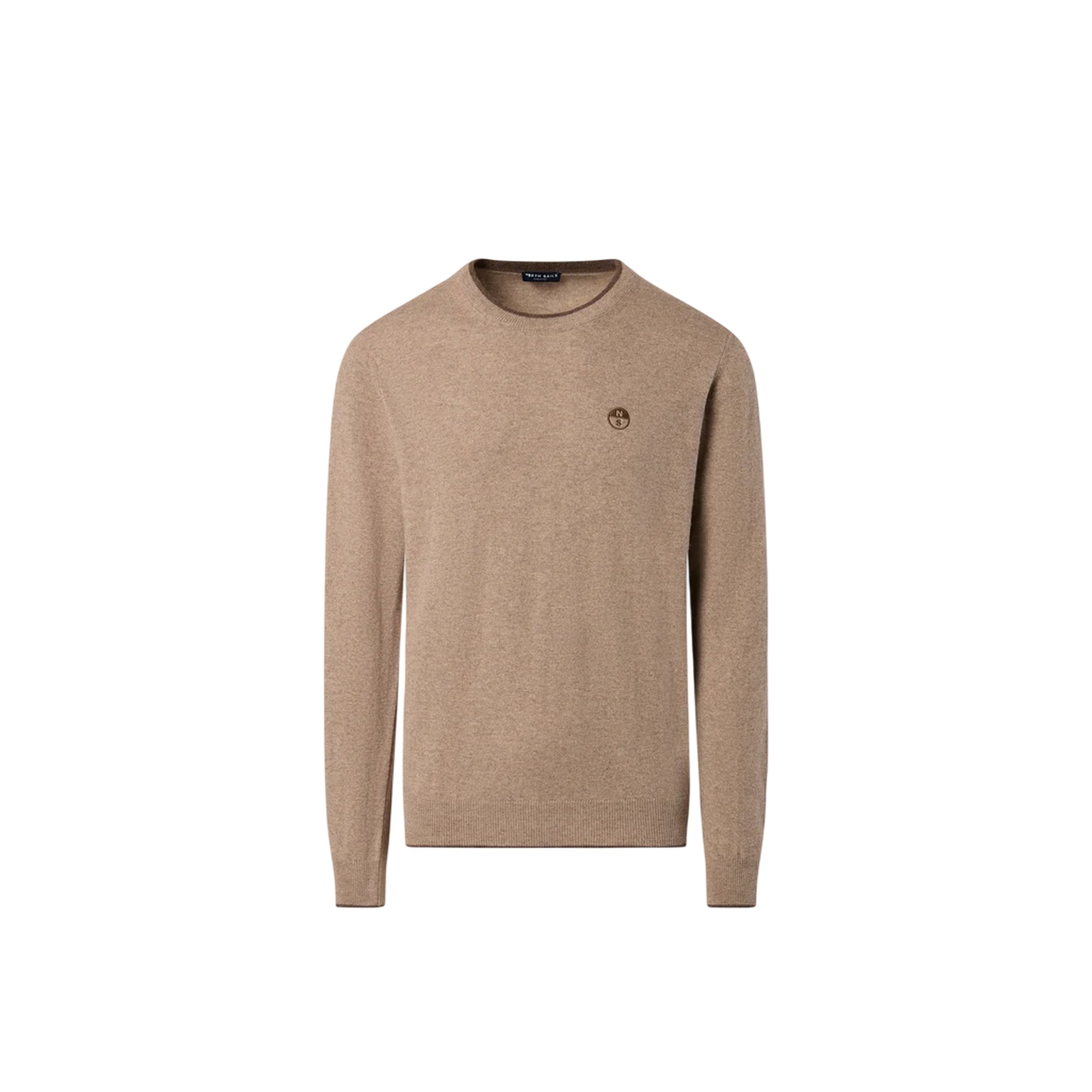 Pullover Uomo Beige, con dettaglio a contrasto sui bordi