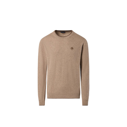 Pullover Uomo Beige, con dettaglio a contrasto sui bordi