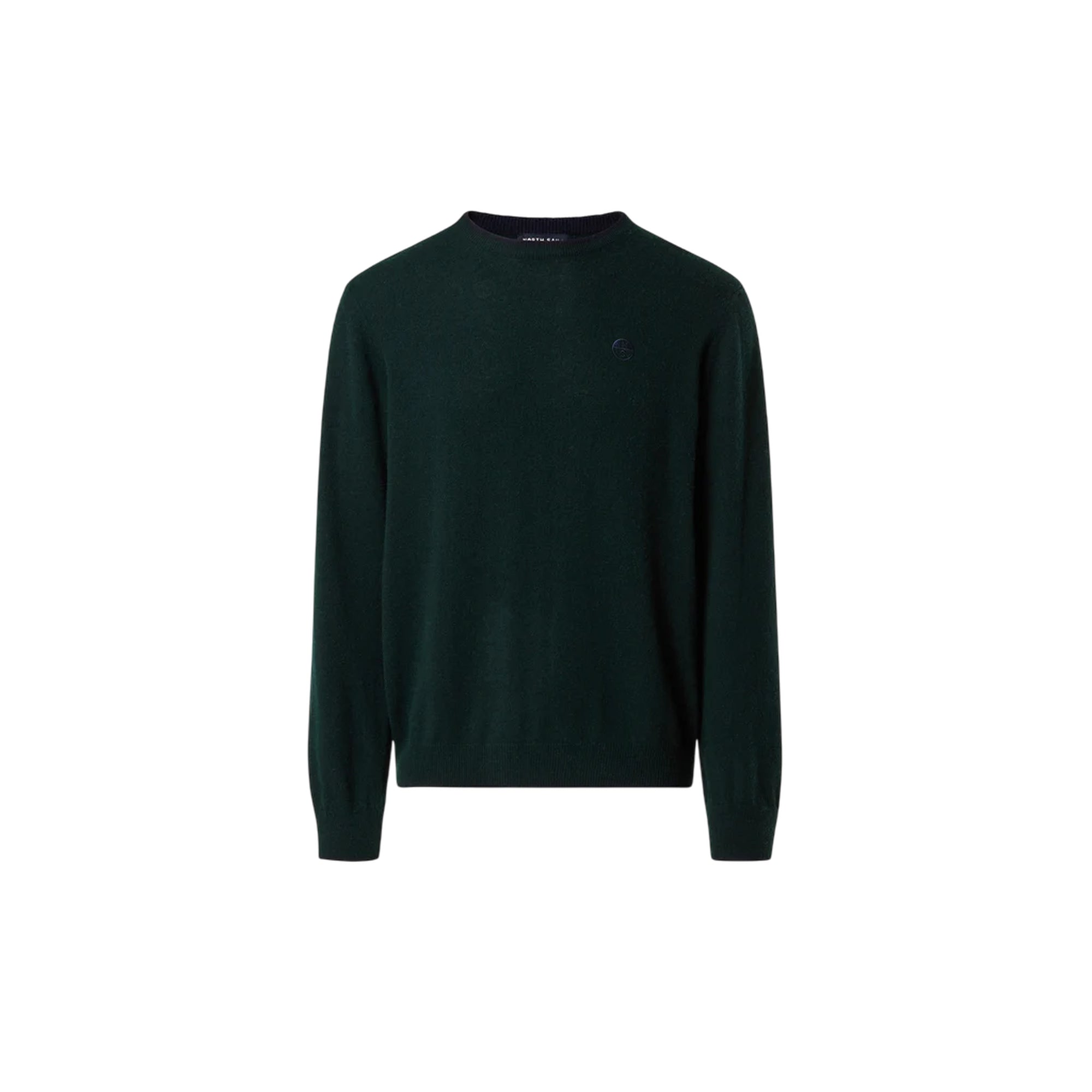 Maglione girocollo Uomo con logo ricamato Verde scuro