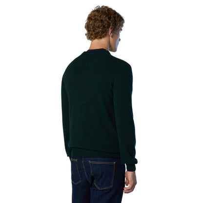 Maglione girocollo Uomo con logo ricamato Verde scuro modello retro