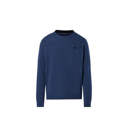 Maglione girocollo Uomo con logo ricamato Blu