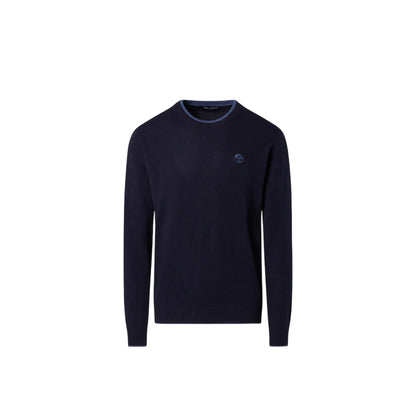 Maglione girocollo Uomo con logo ricamato Blu navy