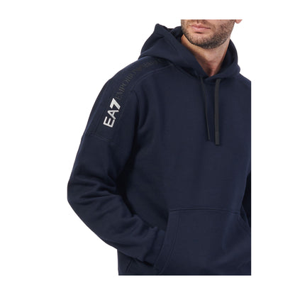 EA7 Felpa Uomo Con Cappuccio Blu